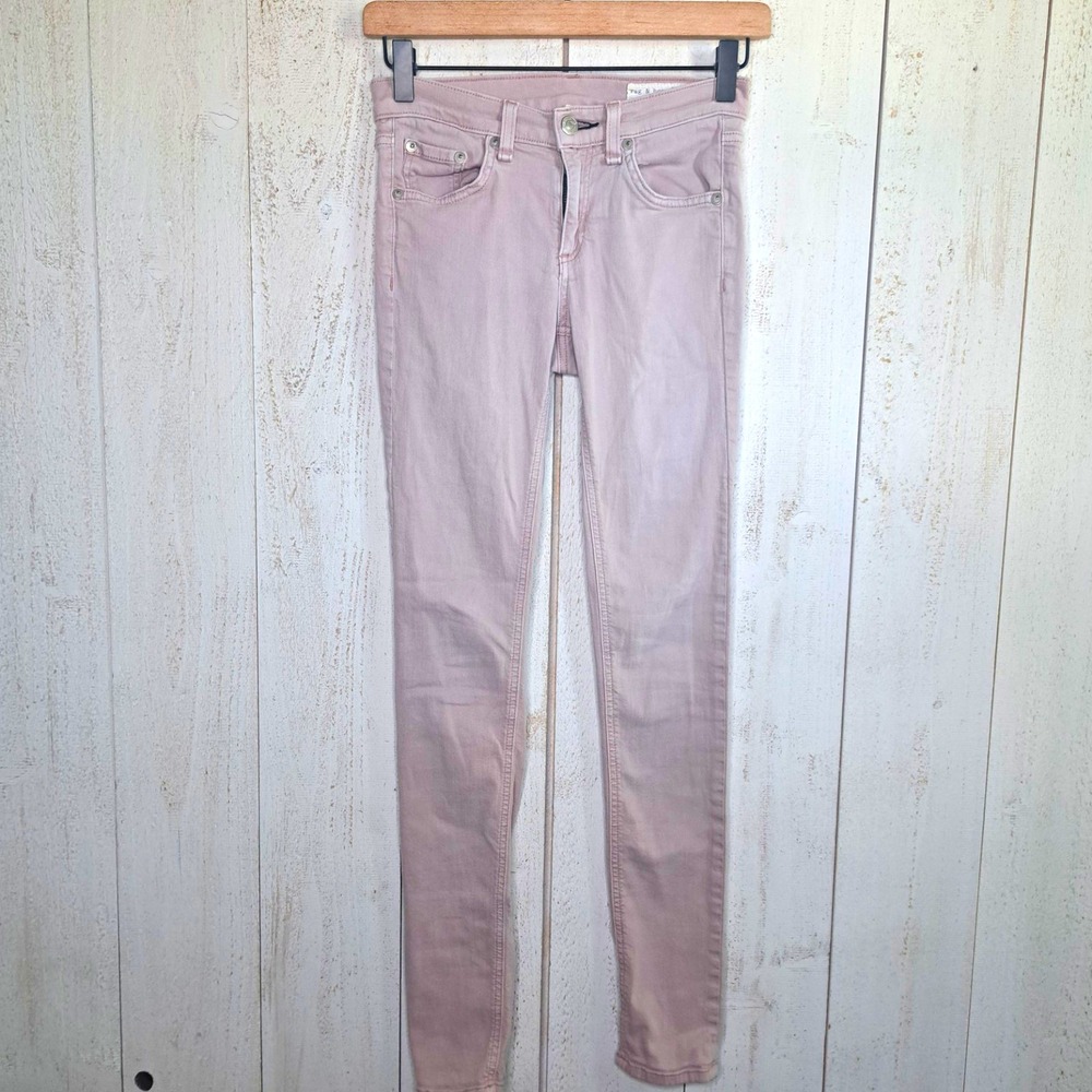 Rag & Bone Coquette Balletcore Dusty Rose Low Rise Skinny Jeans W24 Minimalist